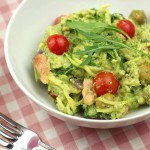 Salmon and avocado courgetti