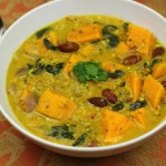 Sweet potato and spinach dal