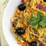 Tomato pesto courgetti