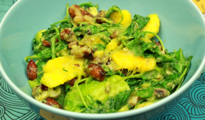 Mango, avocado & nut summer salad